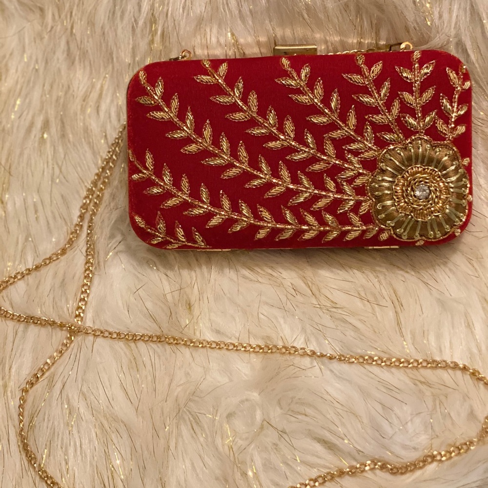 Red clutch purse